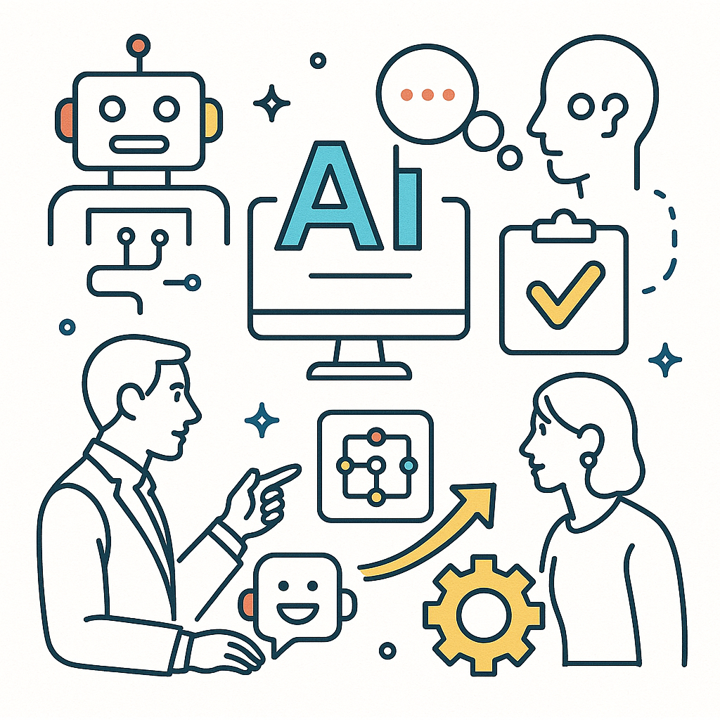 AI導入コンサルティングイラスト